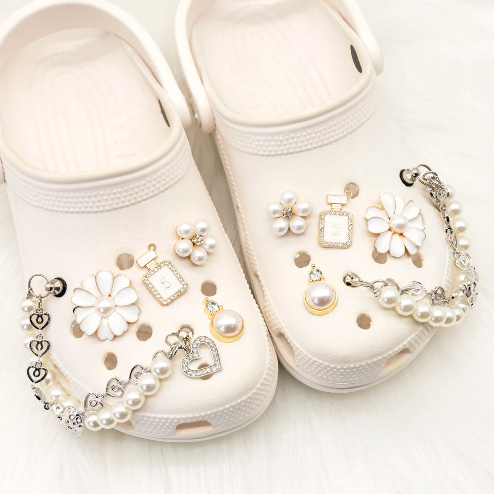1/5pcs Girls Shoe Charms Designer Pearls
