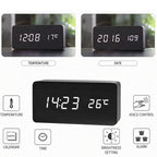Wooden Digital Alarm Clock, LED Alarm Clock