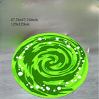 Vibrant Green Swirl Round Area Rug