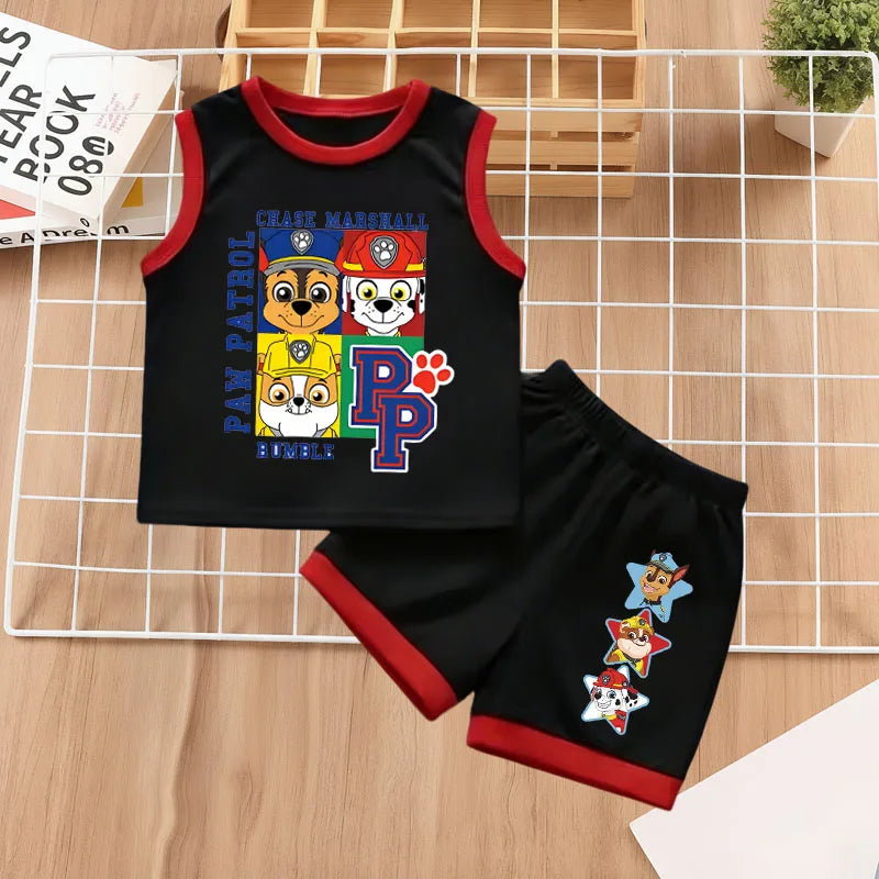 Cartoon Printed Children Mesh Sport Sets