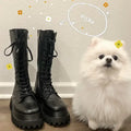 Chunky Women Motorcycle High Boots