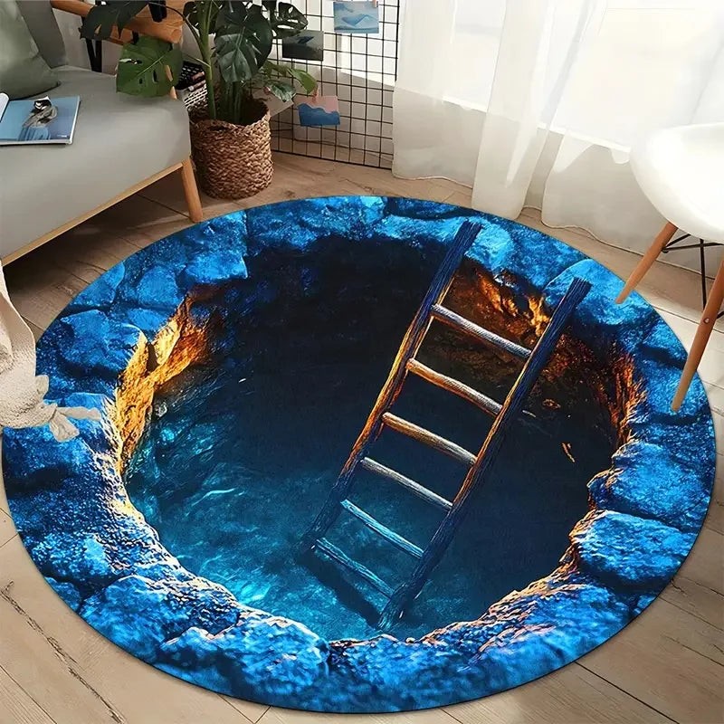 Round Rug– Deep Pit Trap Print Floor Mat