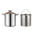 LMETJMA 3L Stainless Steel Deep Frying Pot