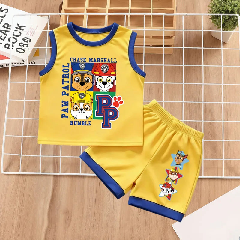 Cartoon Printed Children Mesh Sport Sets