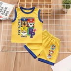 Cartoon Printed Children Mesh Sport Sets