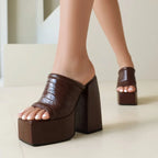 Platform sandal slides