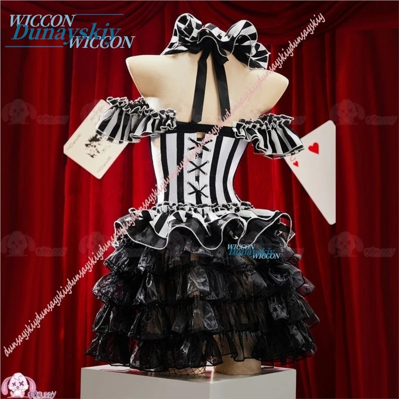 Scary Clown Black White Costume Set