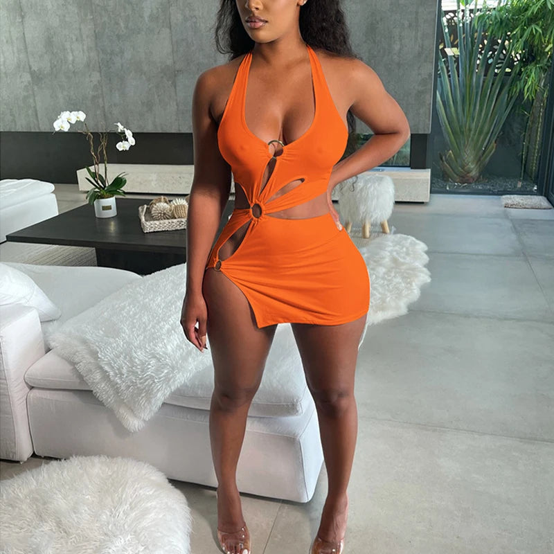 Stretch Slim Hollow Sexy Mini Bodycon Dress