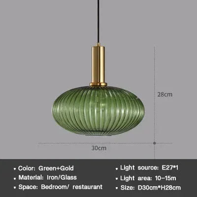 Striped Nordic Vintage Colorful Glass Chandelier