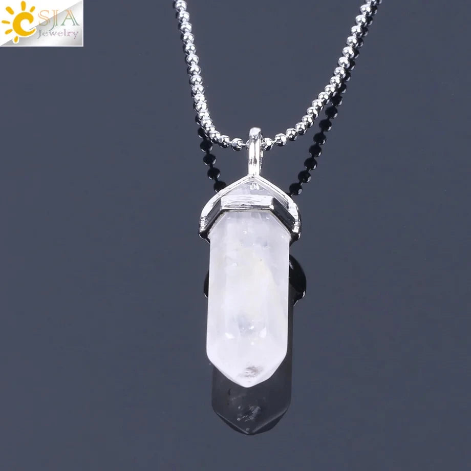 Hexagonal Bullet Crystal Necklaces