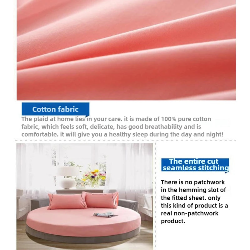 100% Cotton Round Bed Sheet Set