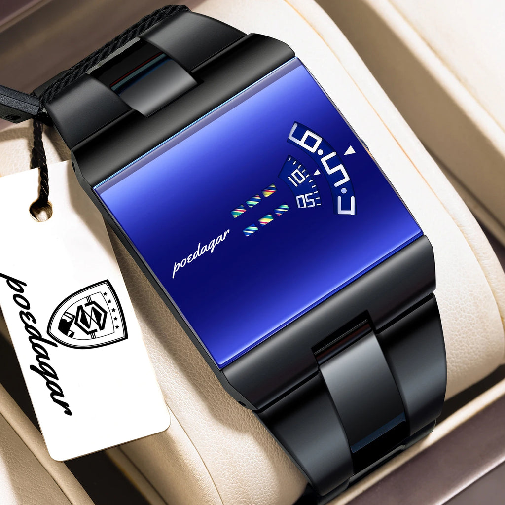 POEDAGAR Waterproof Wristwatch Stainless Steel
