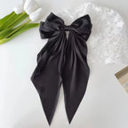 2 Black and White Bow Hair Clips