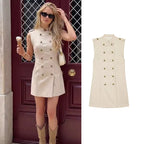 Summer Dress Women's 2026 New Fashion Retro Slim Elegant Women's Mini Dresses Street Chic Youth Travel Dress Summer
