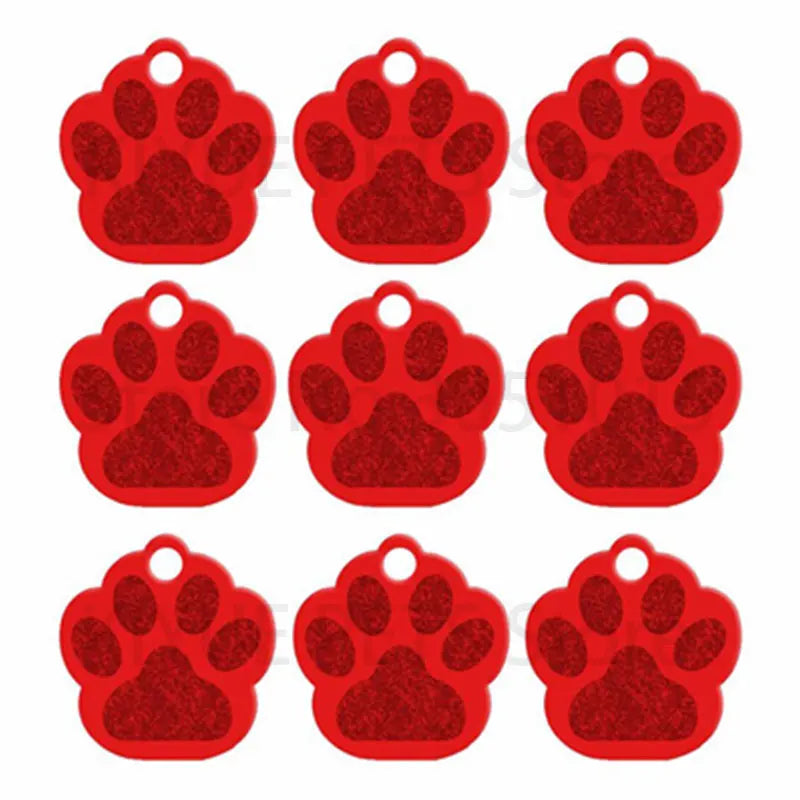 100Pcs Paw Pet Dog ID Tag
