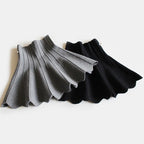 Girls Knitted Pleated Princess High Waist Mini Tutu Skirt