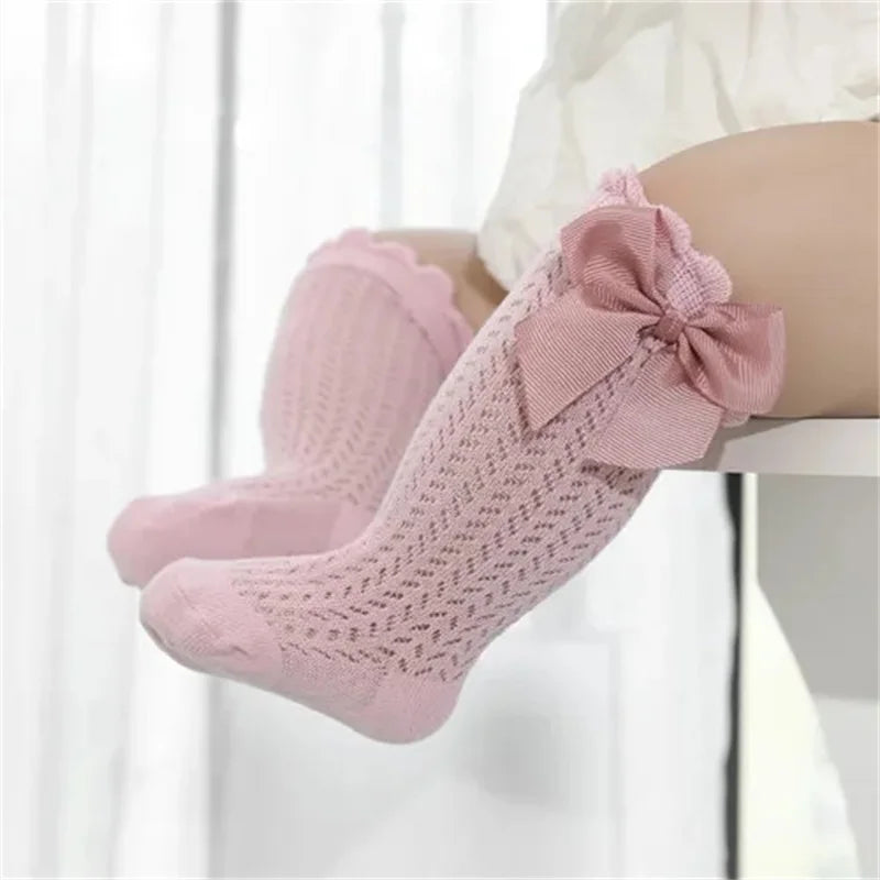 0-24Month Baby Girl Socks Toddler Bow Cotton Mesh Lace