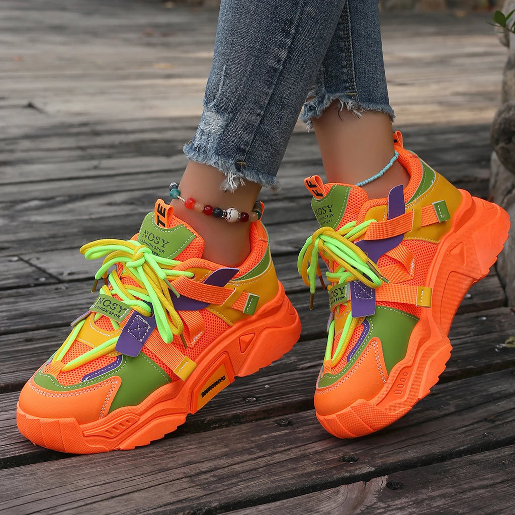 Platform designer sneakers