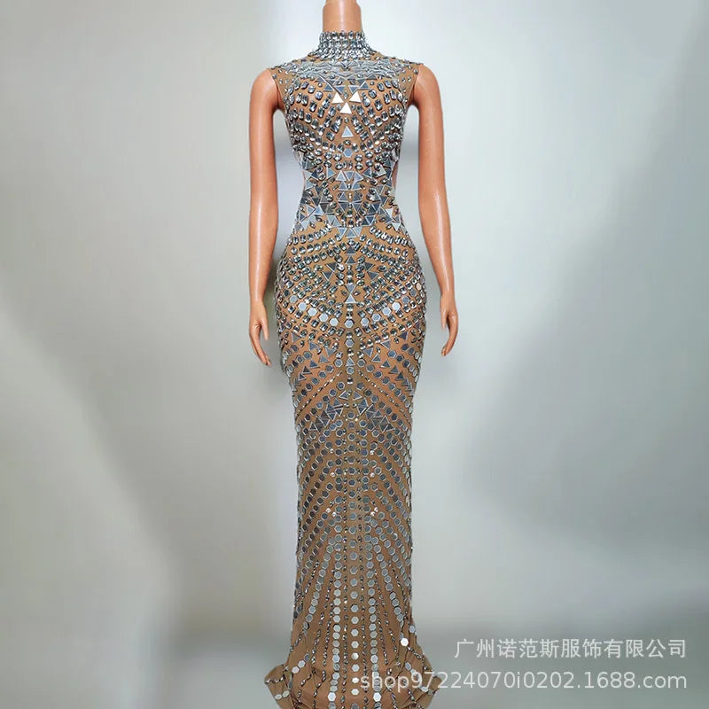 Elegant Rhinestone Sequin Long Dresses