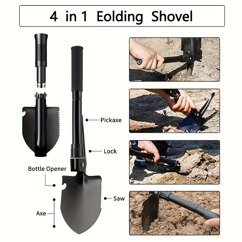 Versatile Folding Metal Shovel –