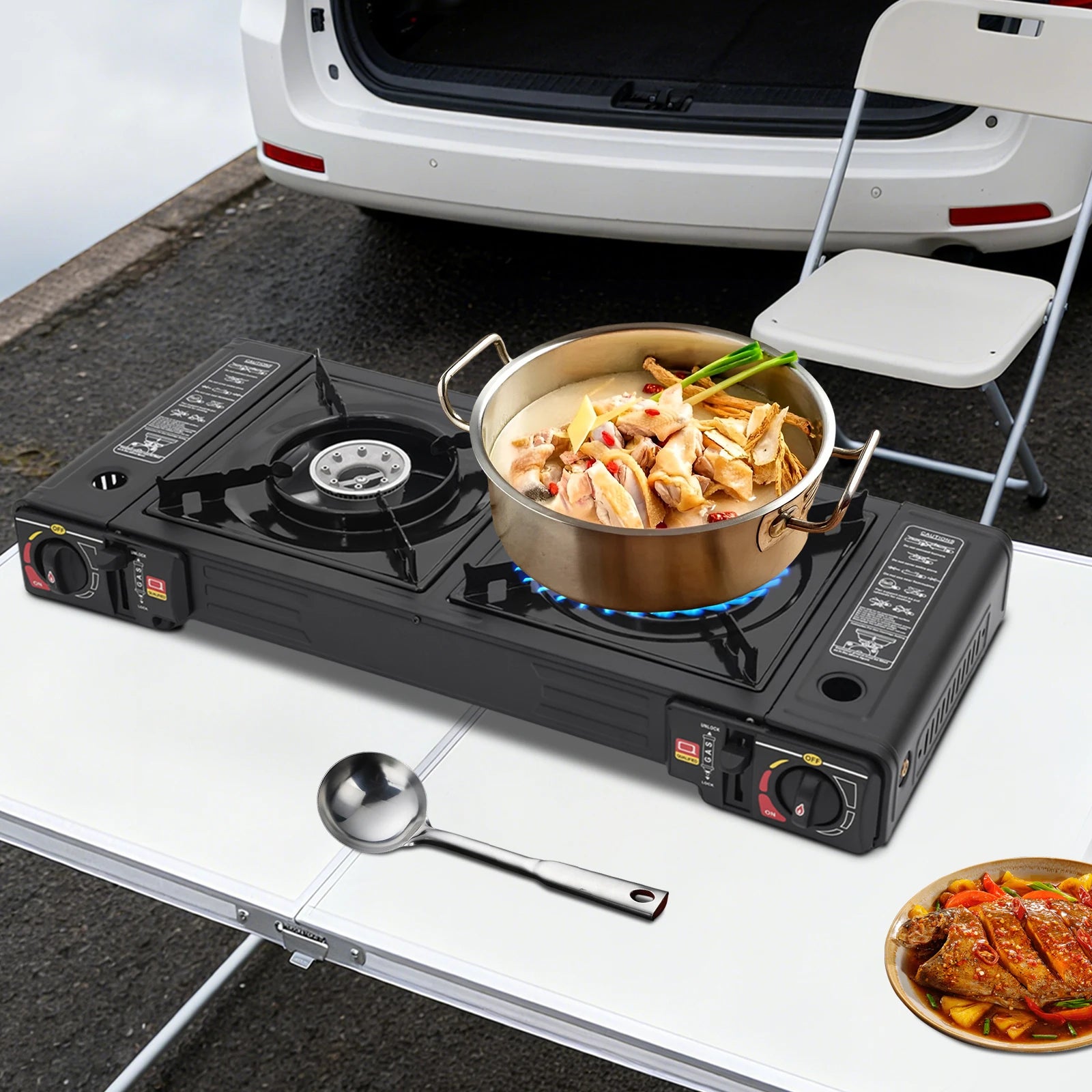 2 Burners Portable Camping Stove