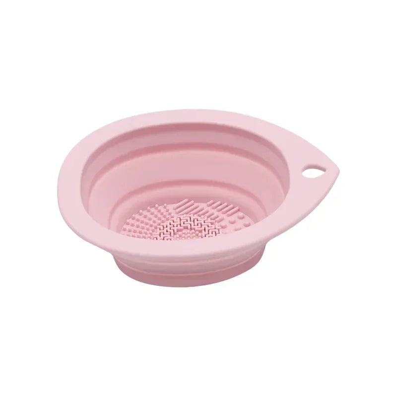 Silicone Makeup Brush Cleaner Foldable Powder Puff Cleaning Bowl