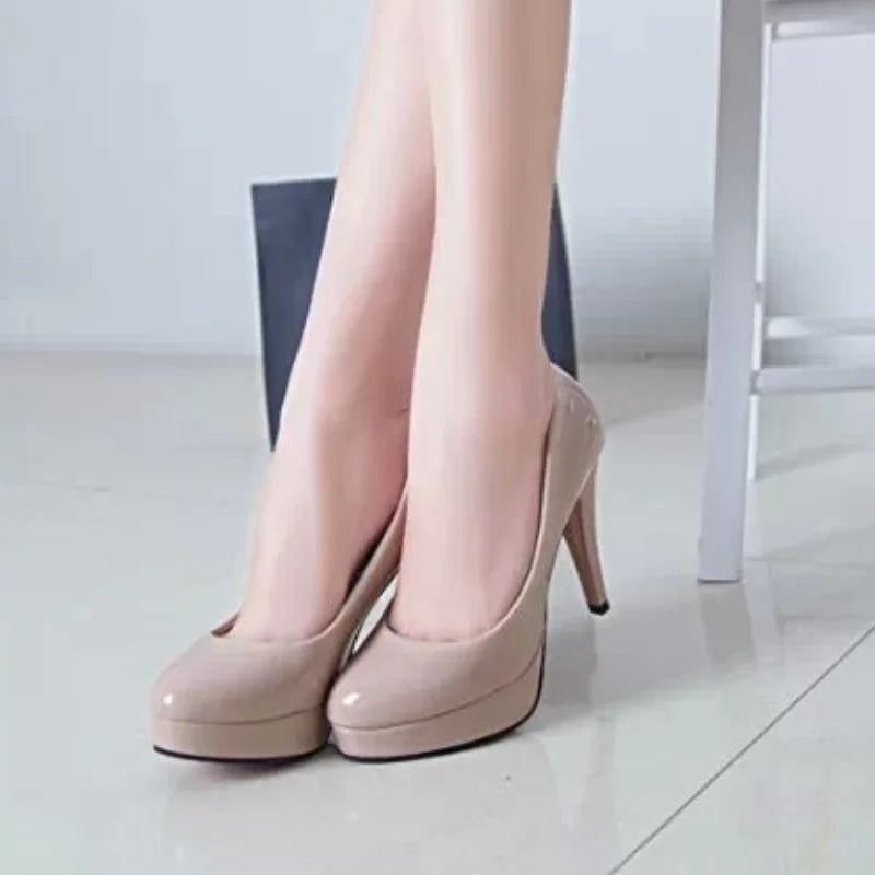 Round Toe Set Shallow Mouth Slim Heel