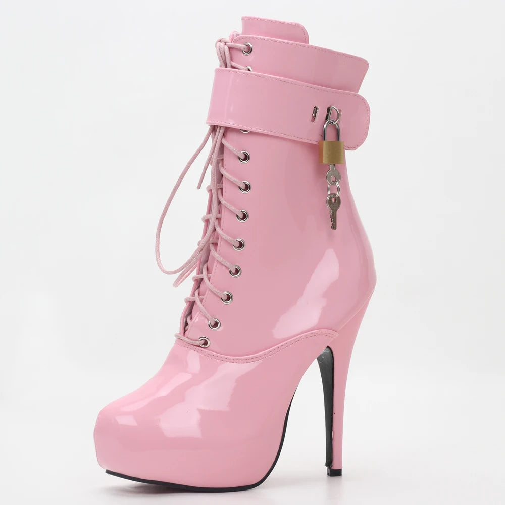 Lace-Up platform ankle short boots