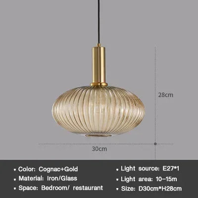 Striped Nordic Vintage Colorful Glass Chandelier