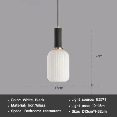 Striped Nordic Vintage Colorful Glass Chandelier