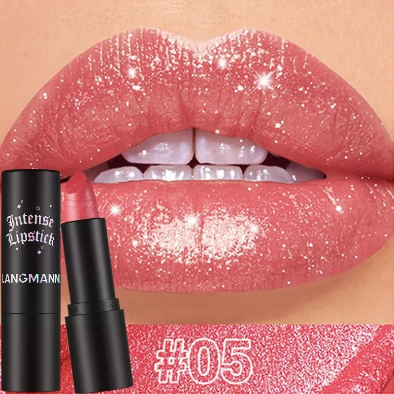 Nude Gray Metallic Lipstick Glitter Diamond