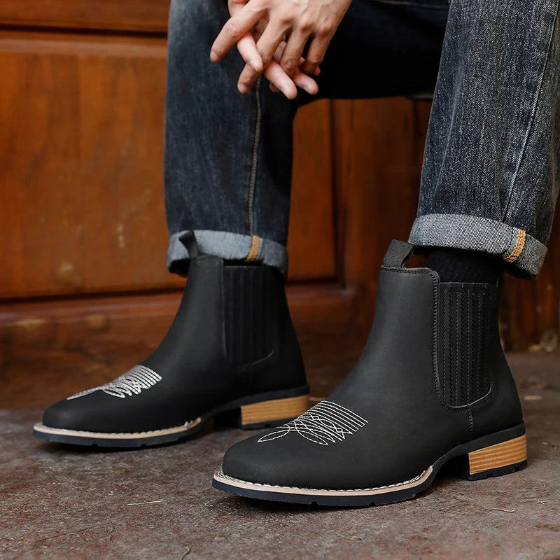 Men's Wide Toe Cowboy Boots