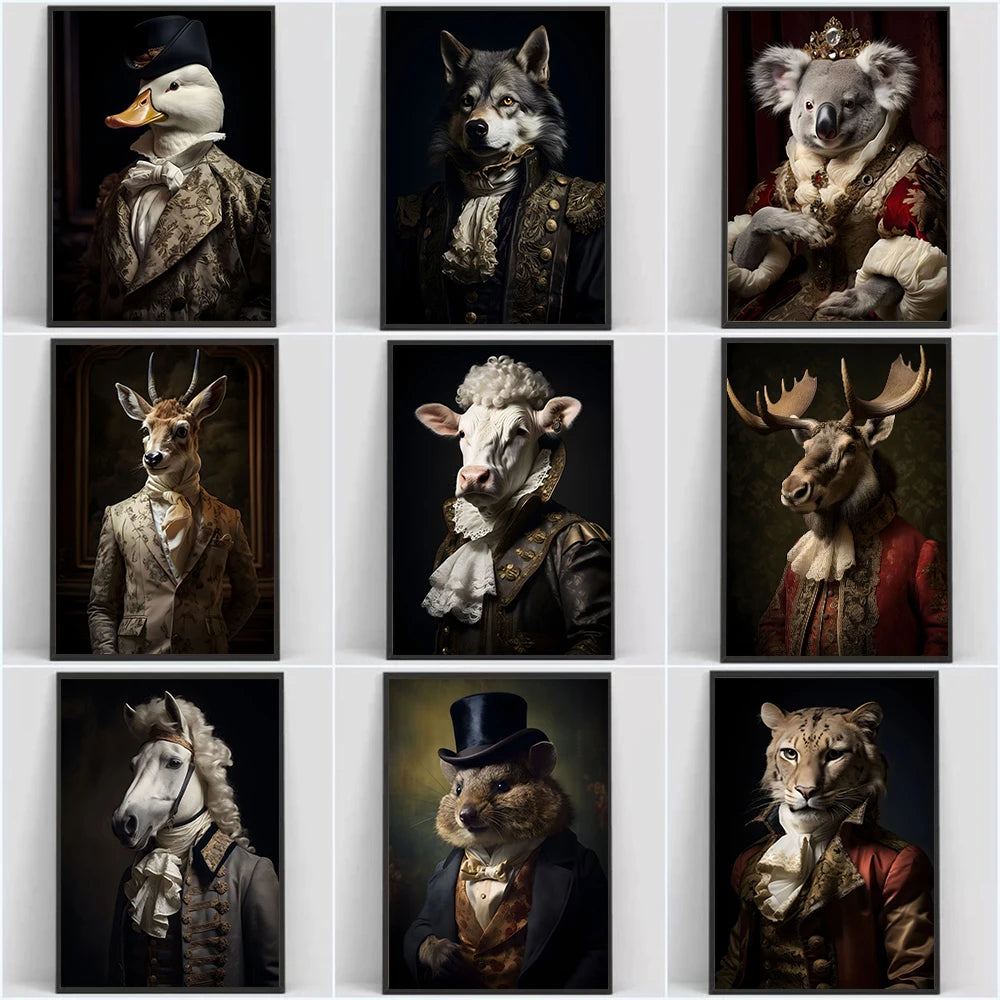 Aristocrat Animals Portrait Posters