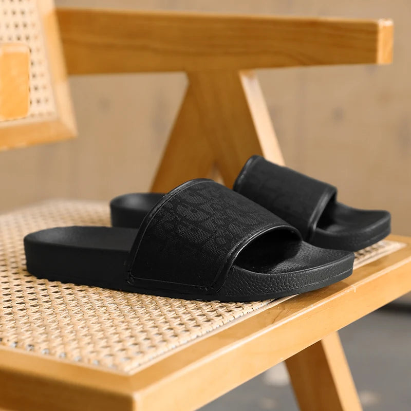 Men's retro pattern house slides