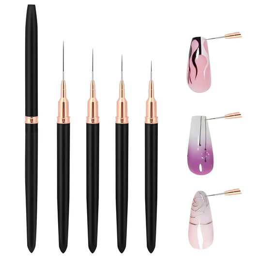 YIKOOLIN 5pcs Nail French Stripe Line Painting Manicure brush