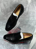Black Rivets  Red Sole Loafers