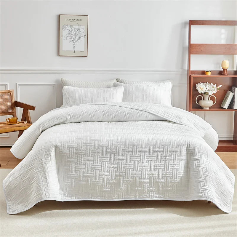 3pcs set, Quilted Cotton Bedspread