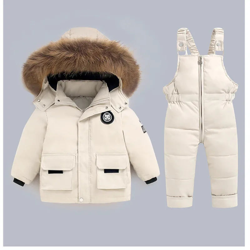Jacket+Overalls Suit 2Pcs Duck Down Set