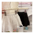 Summer Elastic Waist Layered Girls Short Skirt