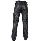 Faux Leather Slim-Fit Motorcycle Trousers