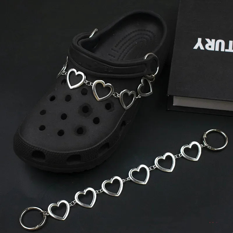 Designer croc Charms Chain Punk Pendant Metal Buckle