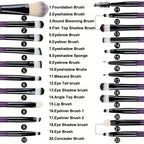20pcs Eye Makeup Brush Set