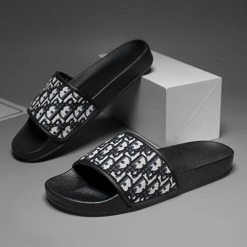 Men's retro pattern house slides