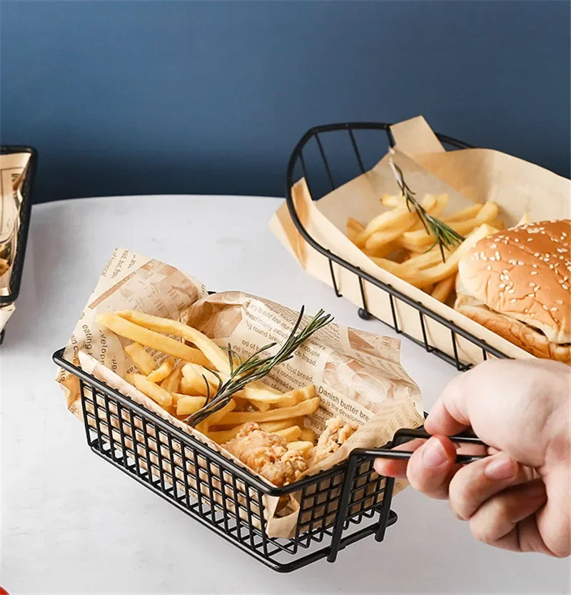 10 pcs set black French Fries Basket