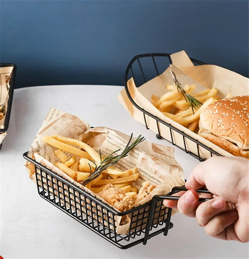 10 pcs set black French Fries Basket