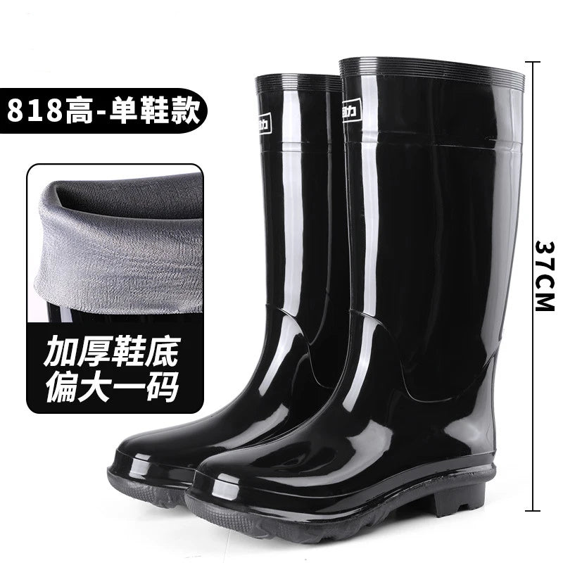 Low High Tube Black  Rain Boots