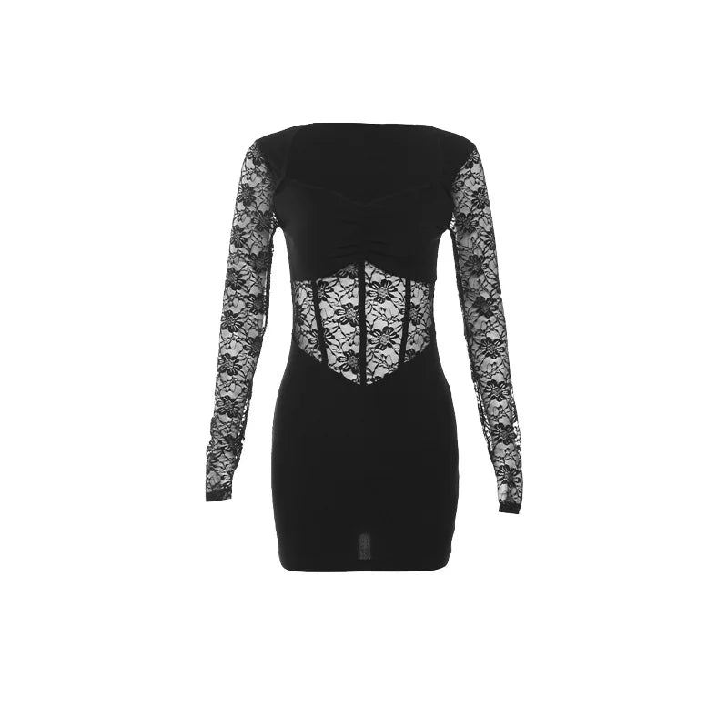 Sylcue Black Hip Short Dress