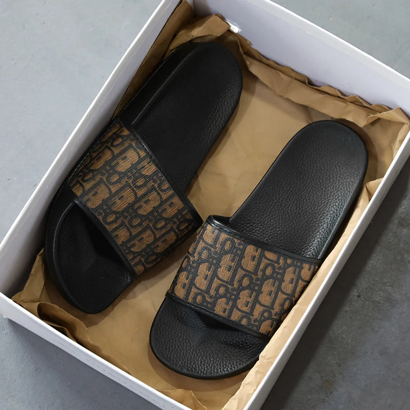 Men's retro pattern house slides