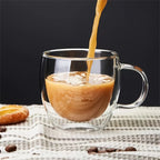 1pc 250ml Premium Double-Walled Borosilicate Glass Coffee Mug
