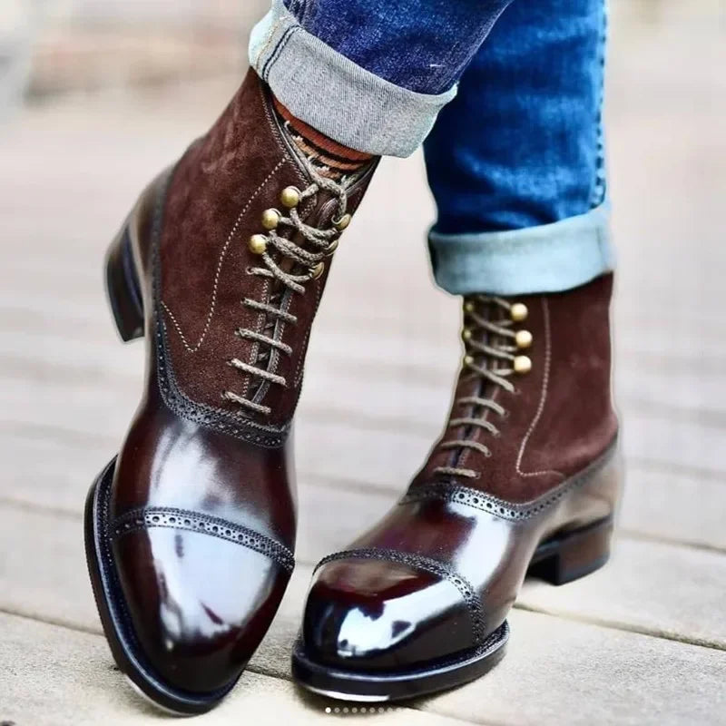 Men Short Boots Brown Bullock Flock